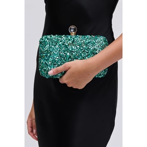Penelope Stone Clutch - Emerald