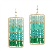 Seed Bead Earring - Teal
