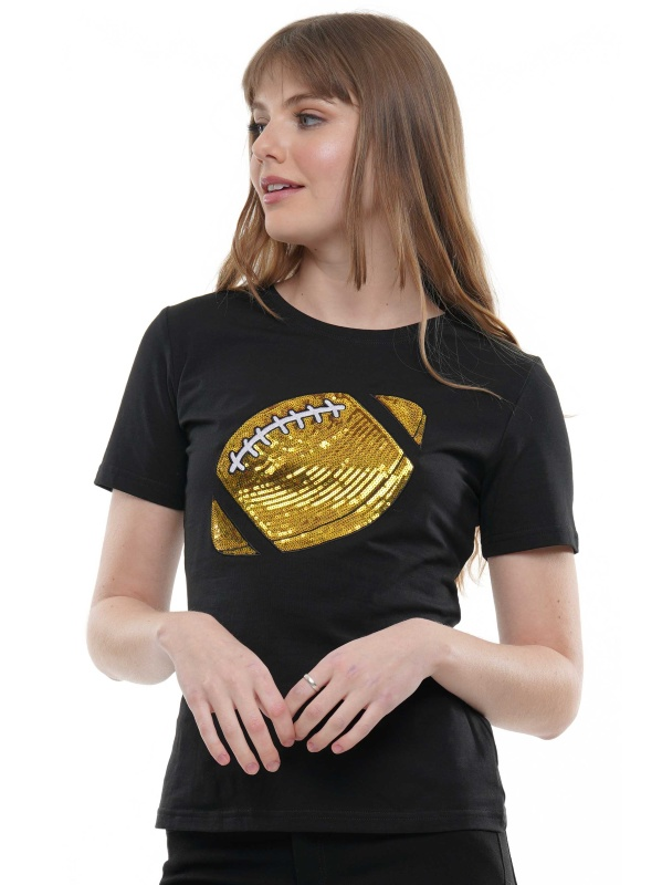 Football T Shirt - Black Gold