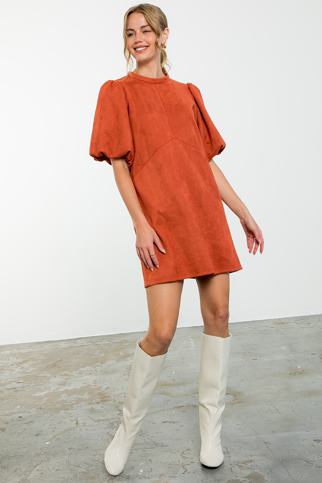 Suede Dress - Orange