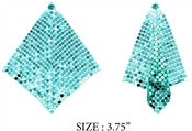 Metal Mesh Drop Earring - Teal