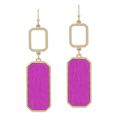 Wood Rectangle - Hot Pink