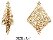 Metal Mesh Drop Earring - Gold
