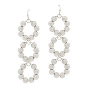 Triple Drop Beaded Earring - Silver
