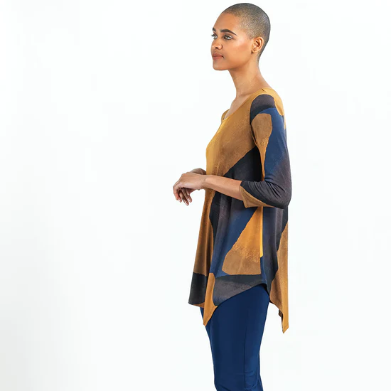 Water Color Tunic - Tan/Navy