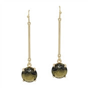 Bar Earring - Black Stone