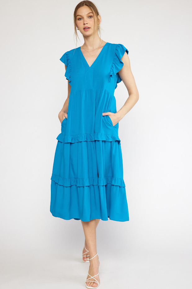 Tiered Maxi Dress - Ocean Blue