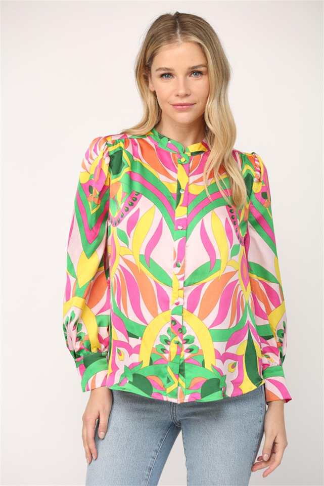 Amy Top - Yellow/Pink