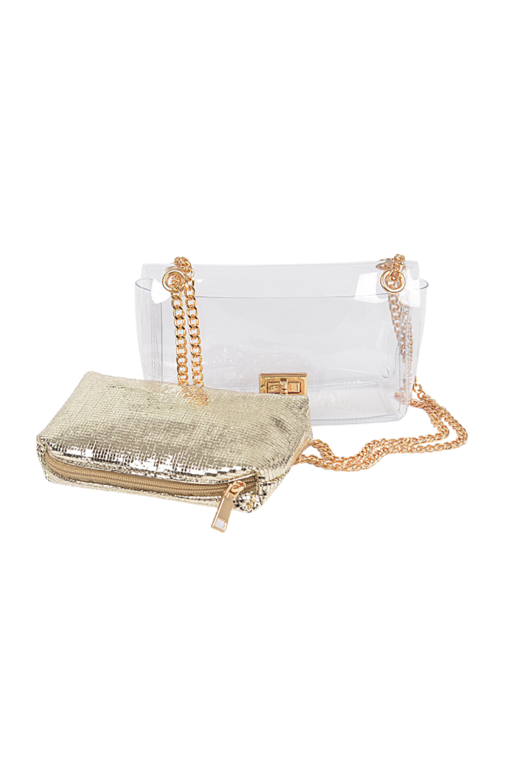 Sassy Clear Purse - Clear Gold