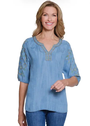 Hi Lo Blouse - Den Multi