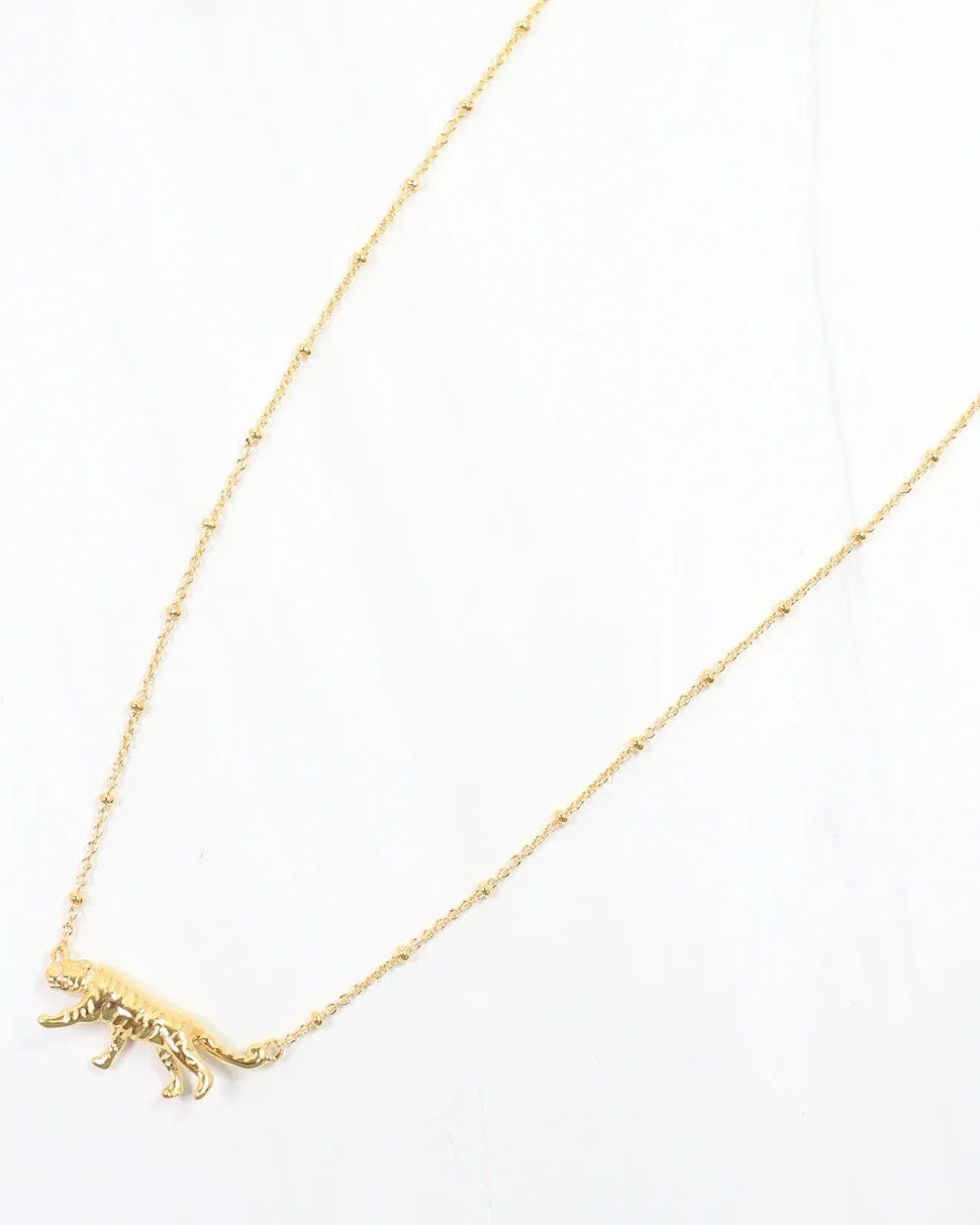 Confident Tiger Necklace - Gold