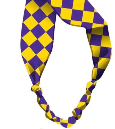 Gameday Knotted Scarf Necklace - Yellow Purple