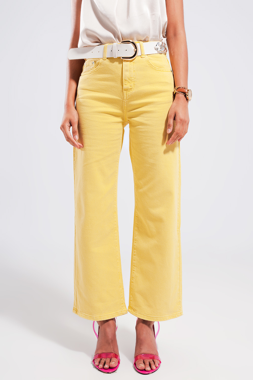 Oh SO Happy Wide Leg Jean - Sunshine Yellow