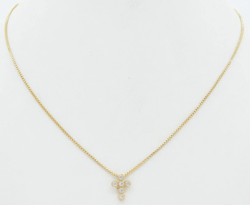 Rhinestone Cross - Gold