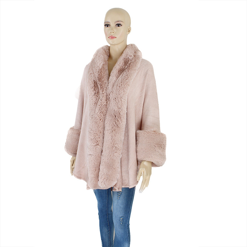 Fun In Fur Shawl - Pink