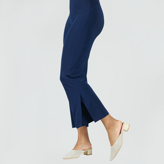 Signature Side Slit Pant- Navy