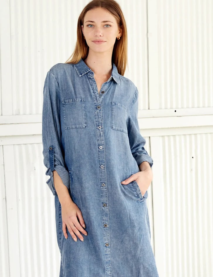 Chill Out Shirt Dress - Reverse Blue