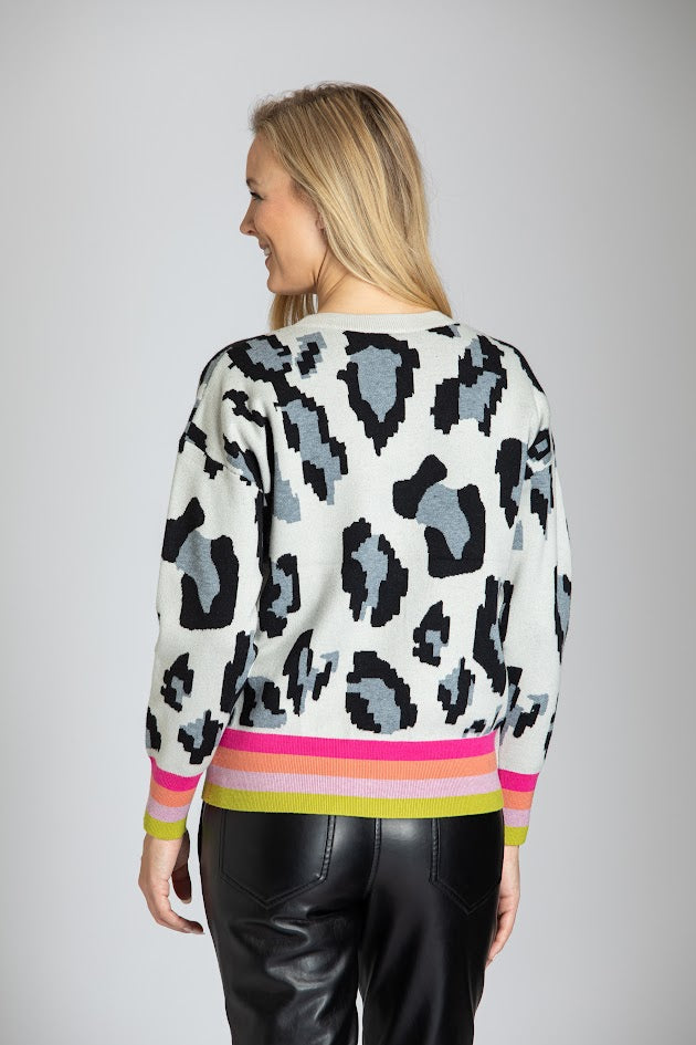 Leopard Sweater - Black/White