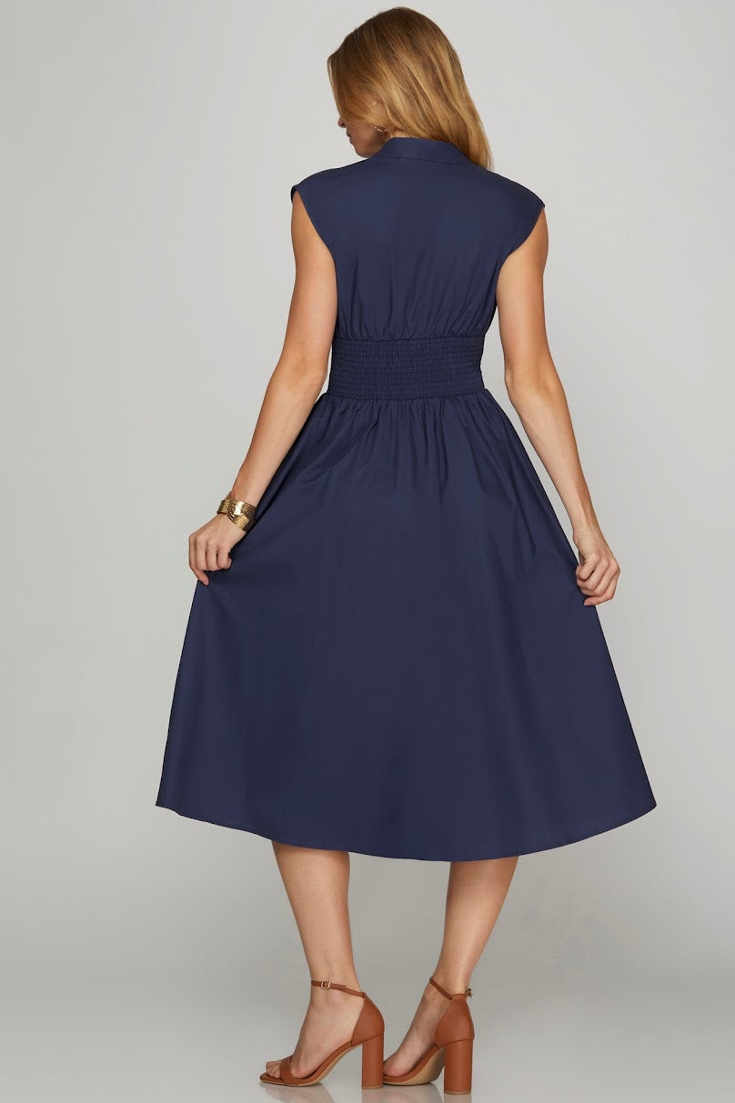 The Amy Midi Dress - Navy