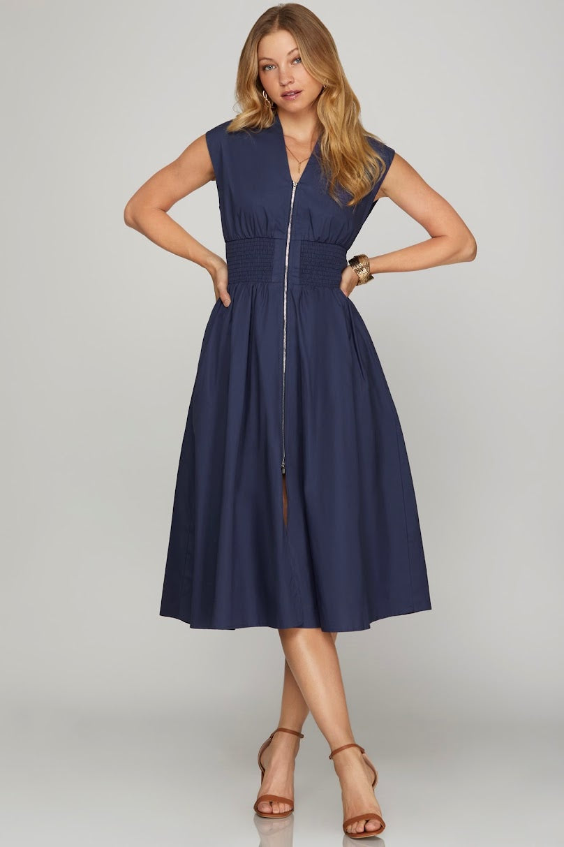 The Amy Midi Dress - Navy