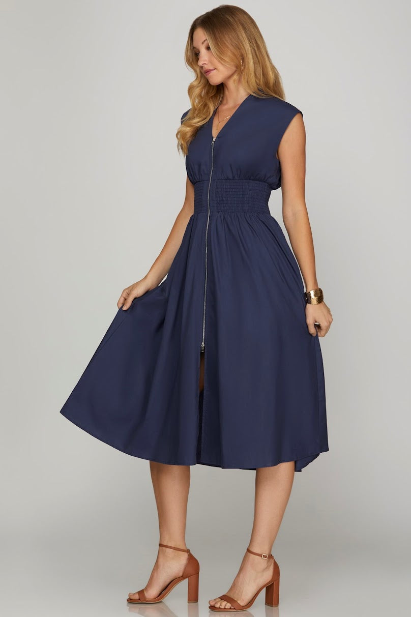 The Amy Midi Dress - Navy