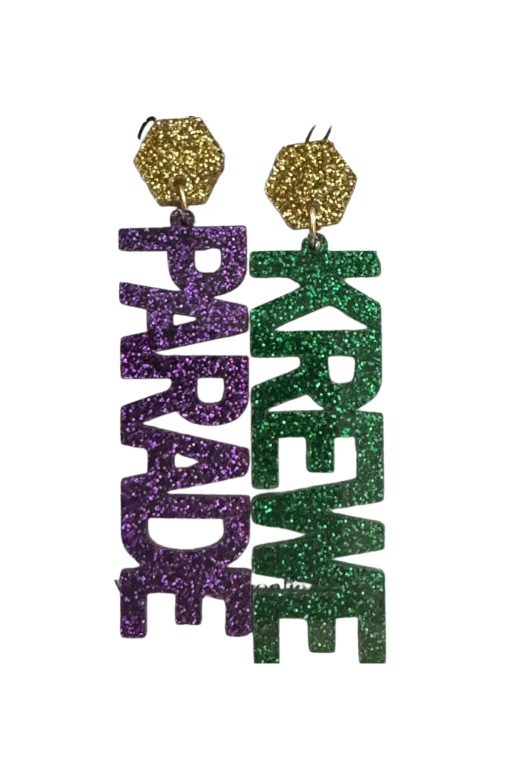 Parade Krewe Earing - Purple Green