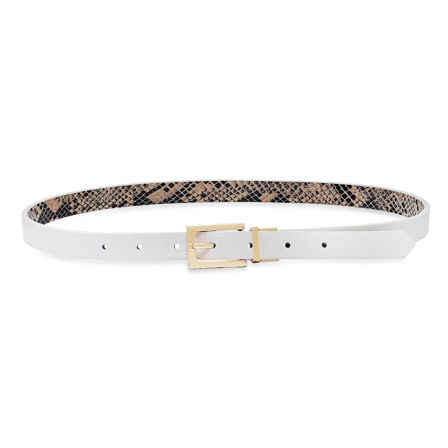 Pasadena Belt- Eggshell/Snake