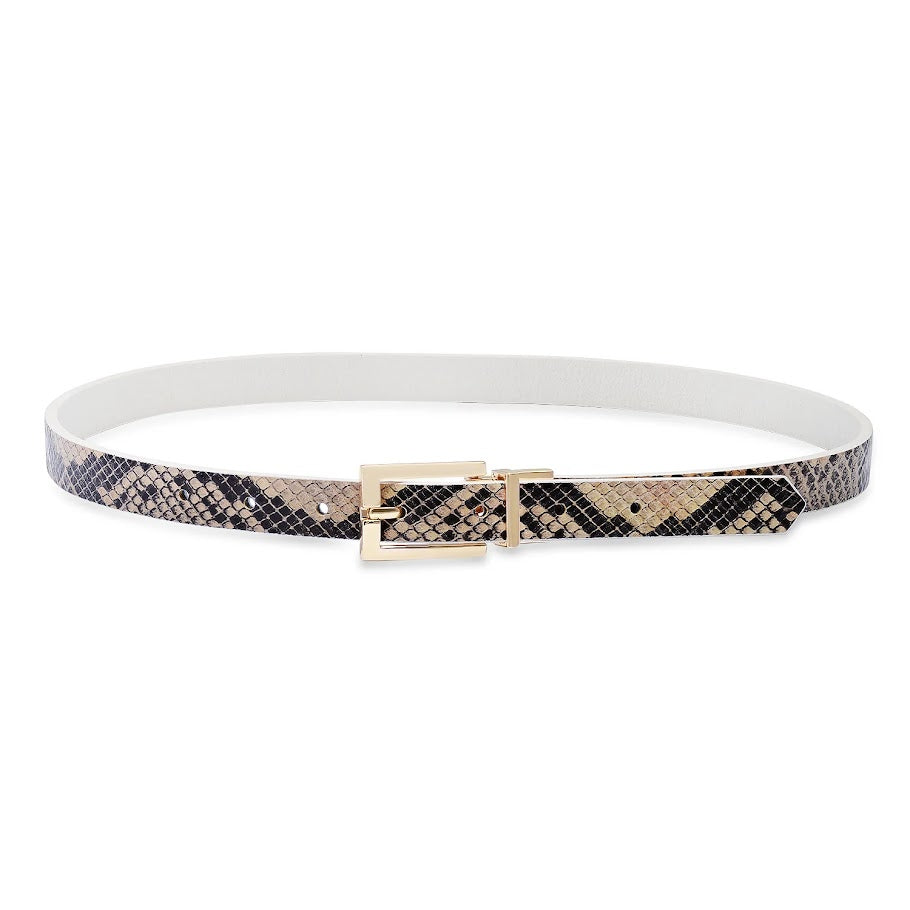 Pasadena Belt- Eggshell/Snake
