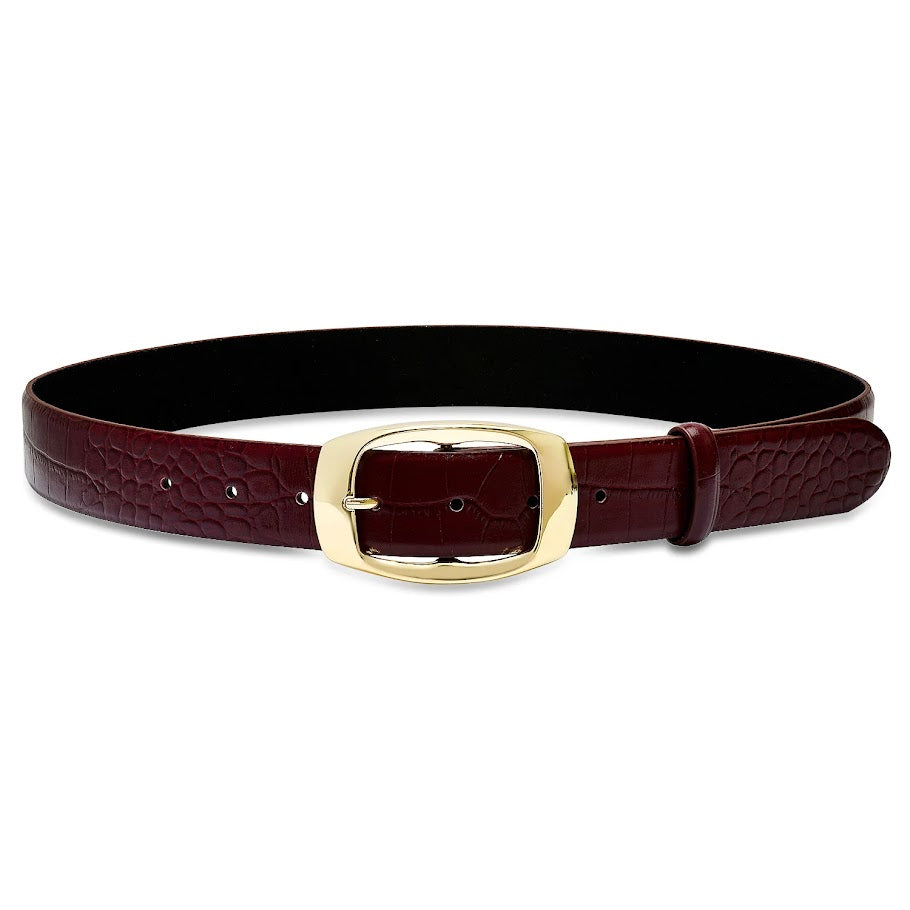Oakwood Belt - Burgundy Croc