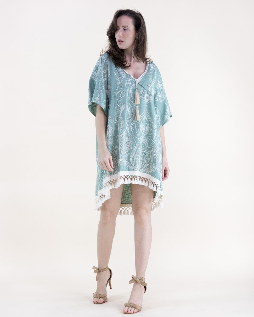 Bohemian Mini Dress - Turquoise