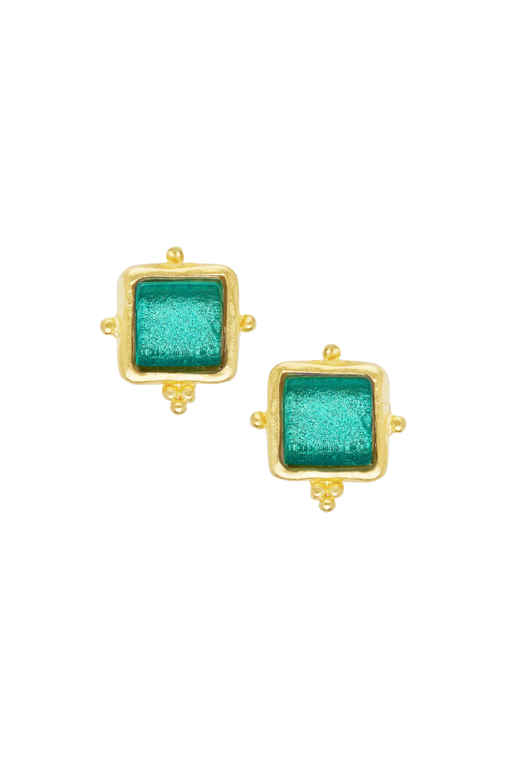 French Glass Earring - Teal