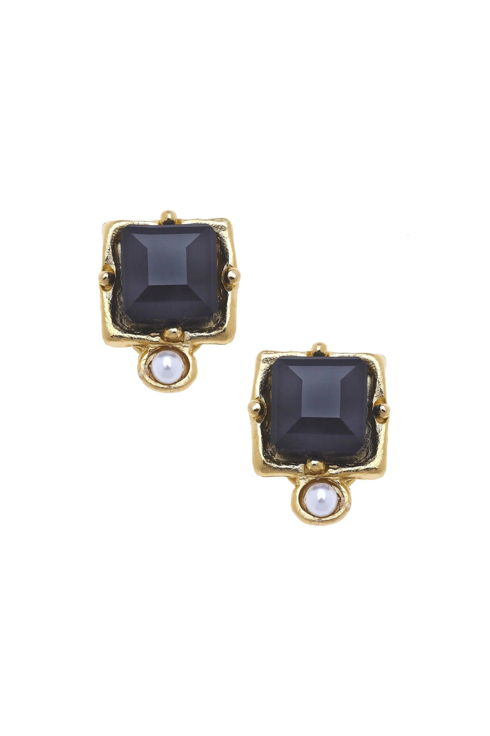 Black Crystal Earring - Black