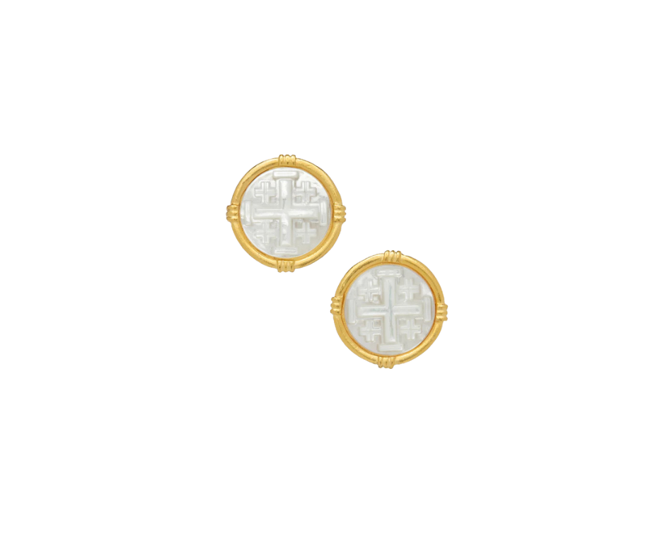 Jerusalem Cross Earring - Gold