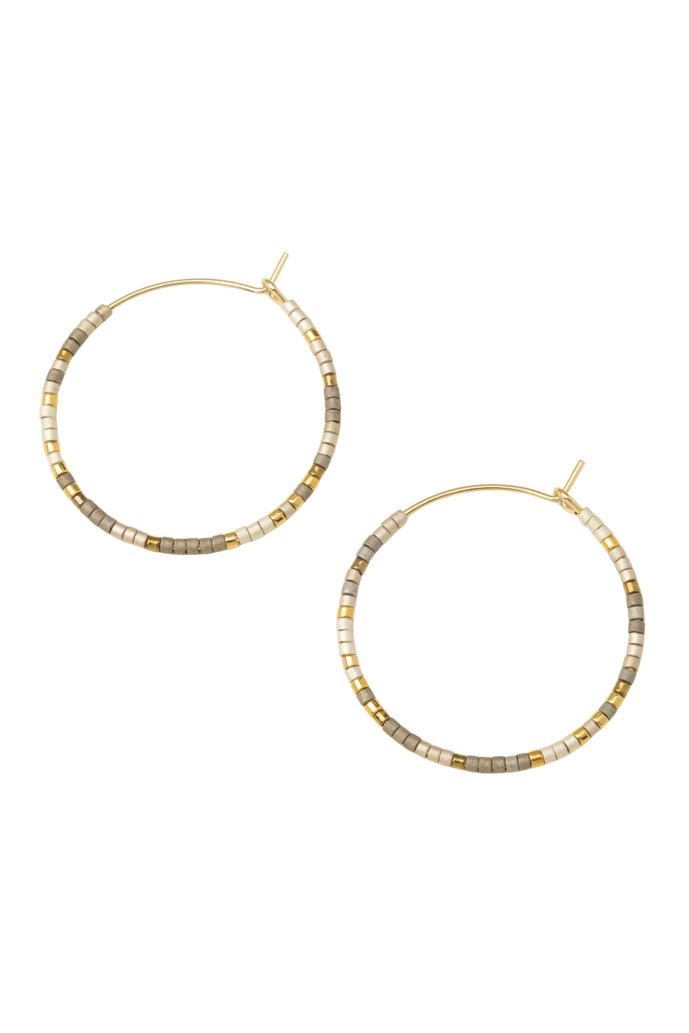 Miyuki Hoop - Pewter Multi Gold