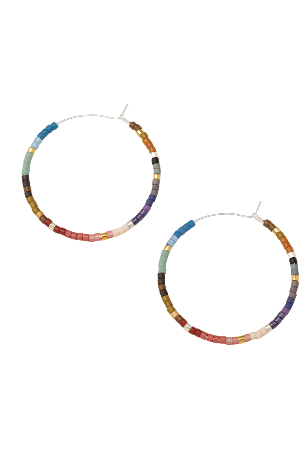 Miyuki Hoop - Dark Multi Silver