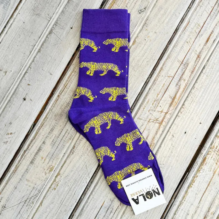 Geaux Tiger Sock - Purple