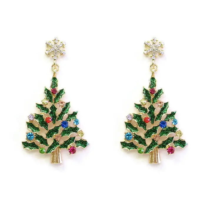 Christmas Tree Earring - Green