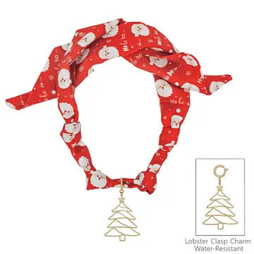 Christmas Scarf Necklace - Red Santa
