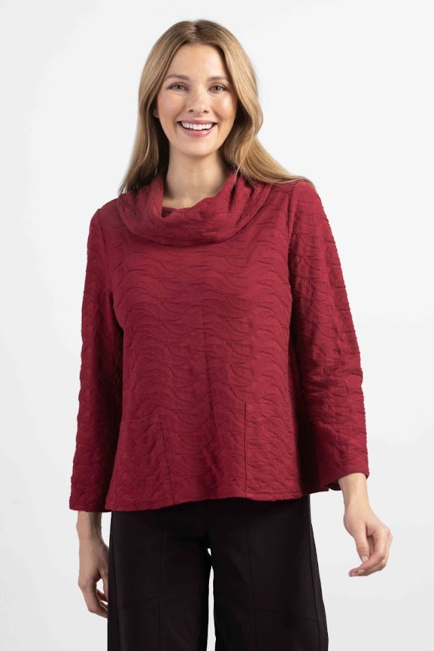 Cowl Neck Top - Cranberry