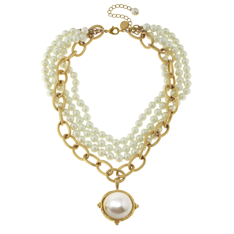 Three Strand Pearl Necklace