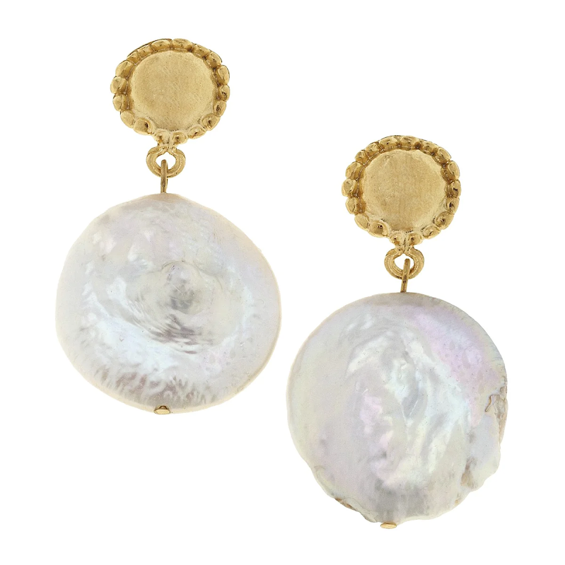 Coin Pearl Earring