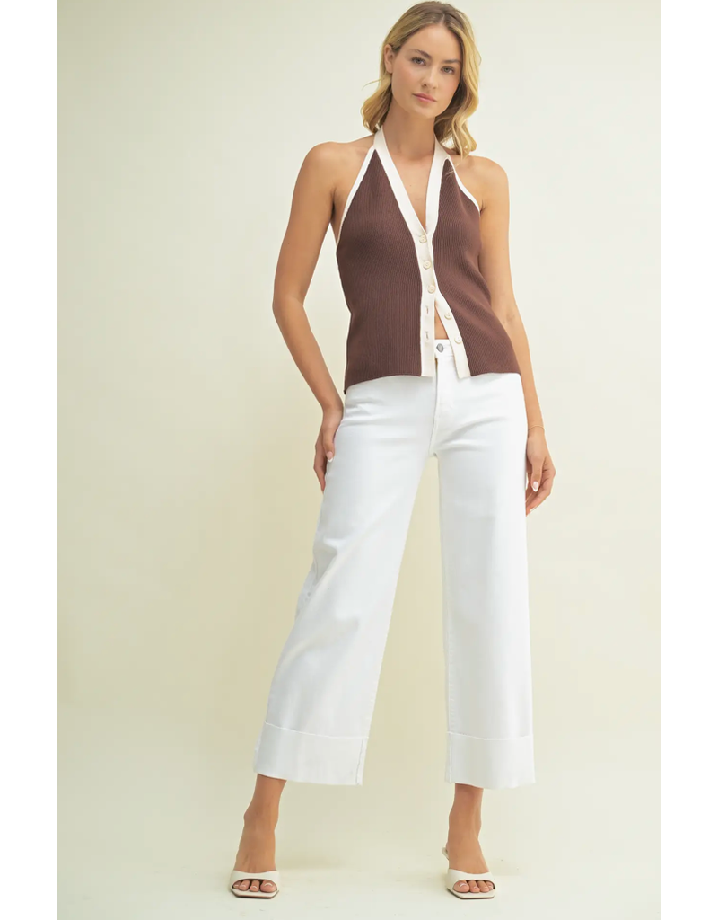 Cuffed Wide H/R Jeans - Optic White
