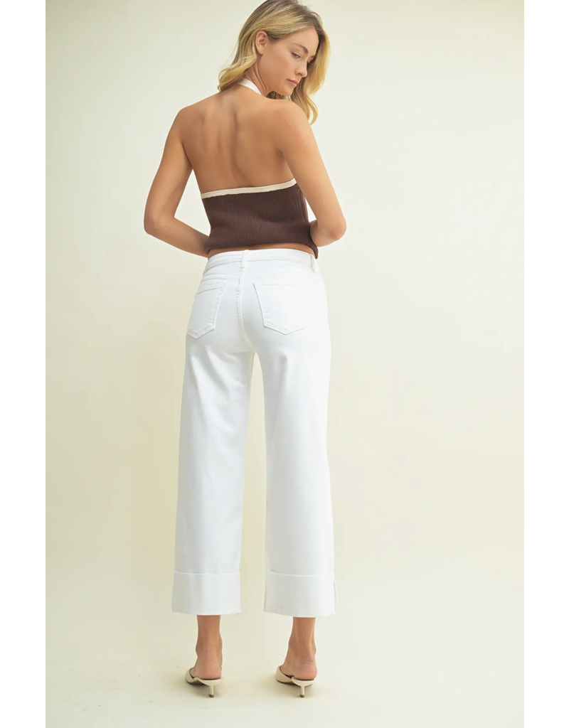 Cuffed Wide H/R Jeans - Optic White
