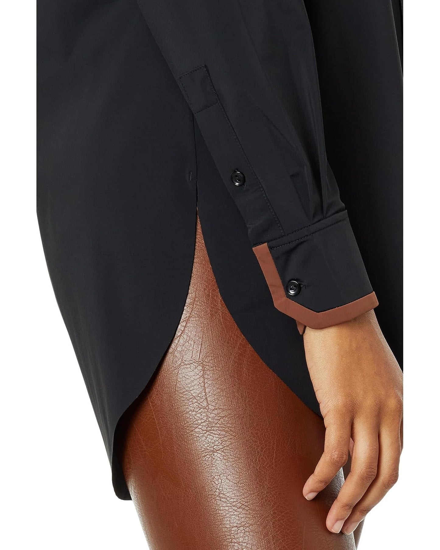 The Faye Contrast Top - Black
