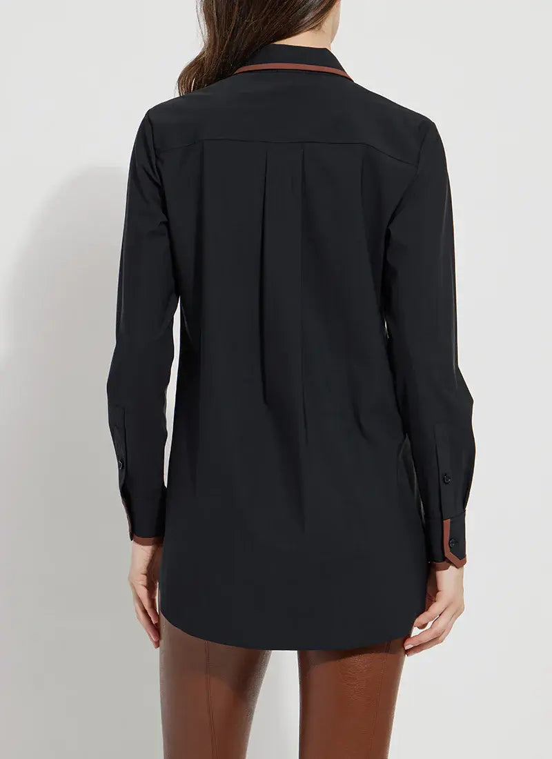 The Faye Contrast Top - Black