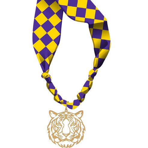 Gameday Scarf Necklace - Yellow Purple