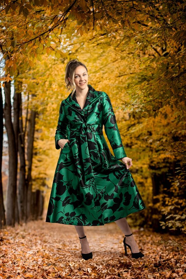 All About Brocade Dress - Black Green