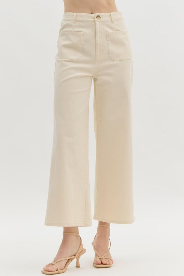 Perfect Wide leg Pant - Ecru