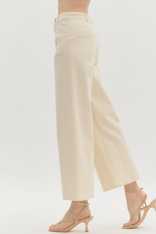Perfect Wide leg Pant - Ecru