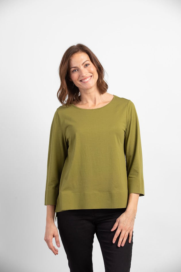 Deep Hem Jersey Tee - Moss